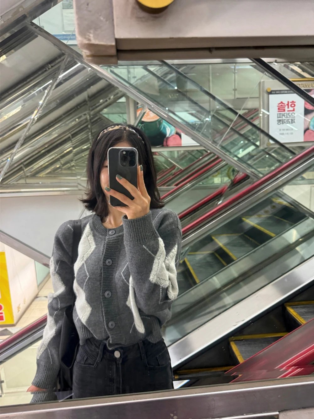 Argyle Cardigans Knit Sweater