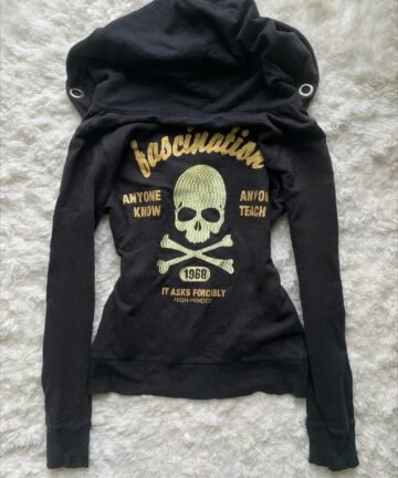 Emo Fashion Rivet Zipper Hoodie 4 77823 0jaarw