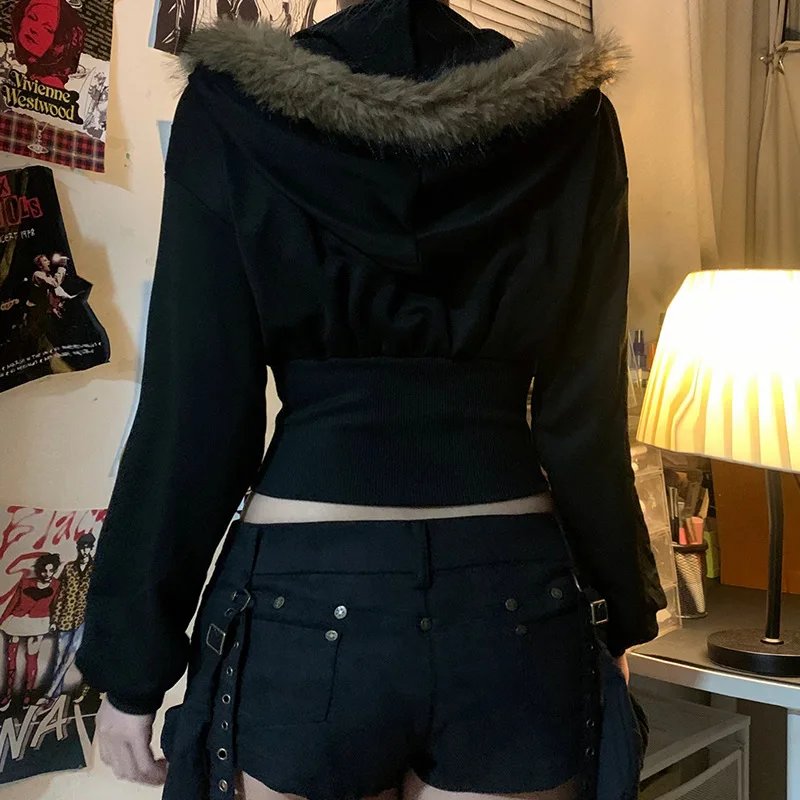 Goth Dark Faux Fur Collar S Goth Dark Faux Fur Collar S