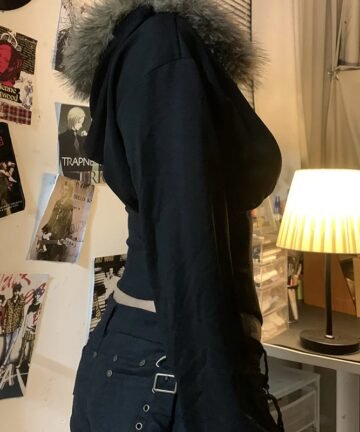 Goth Dark Faux Fur Collar S 4 77860 yxbmvs