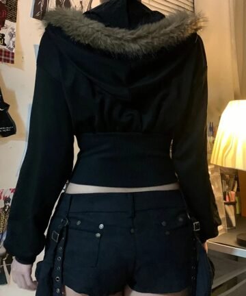 Goth Dark Faux Fur Collar S 5 77860 z4exuu