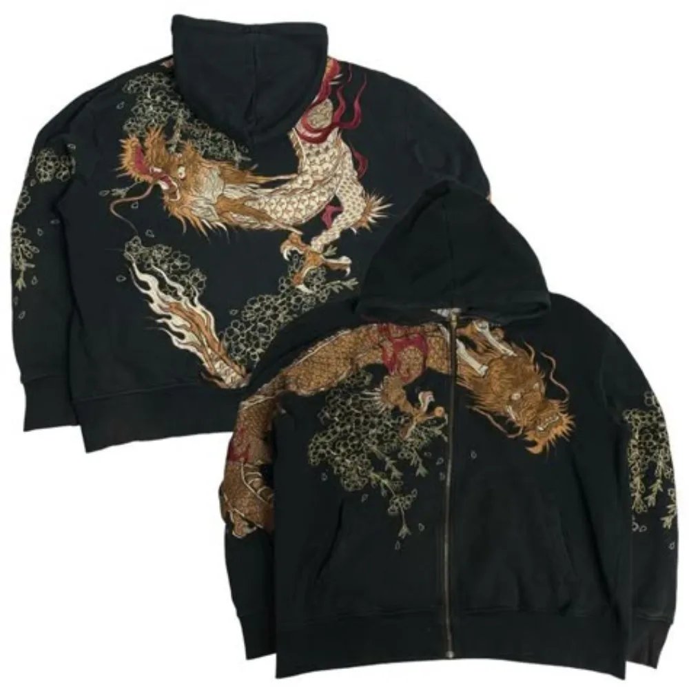 Harajuku Cherry Blossom Dragon Hoodie