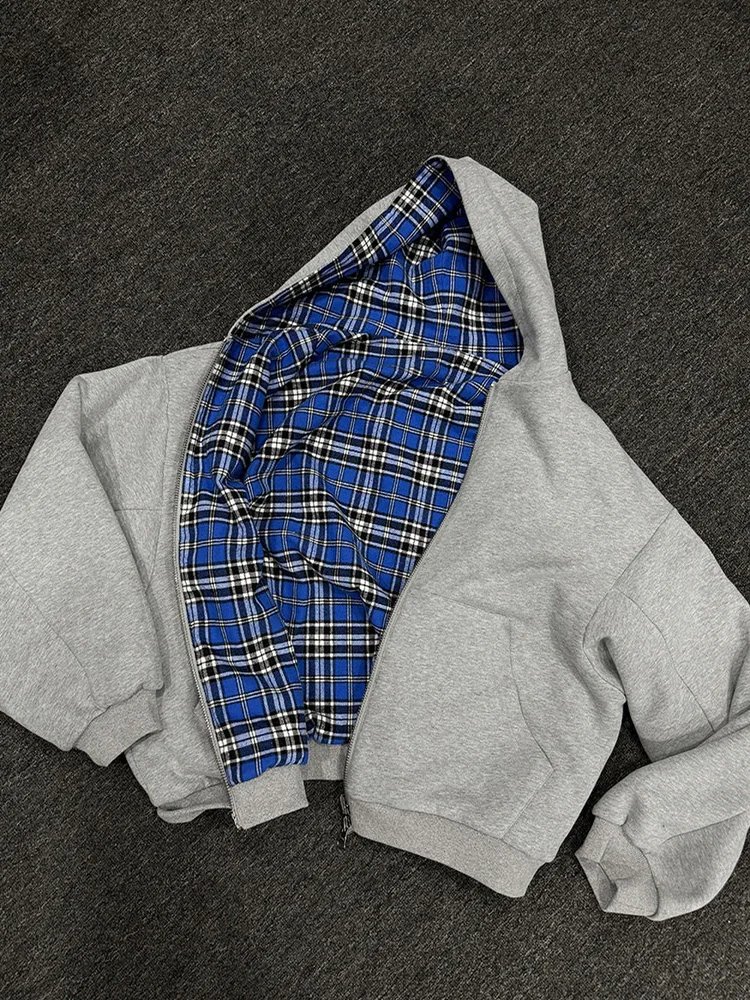 Women’s Plaid Winter Zip-Up Hoodie