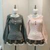 Korean coquette Y2K oversized sweater for women, sweet pullover knitwear