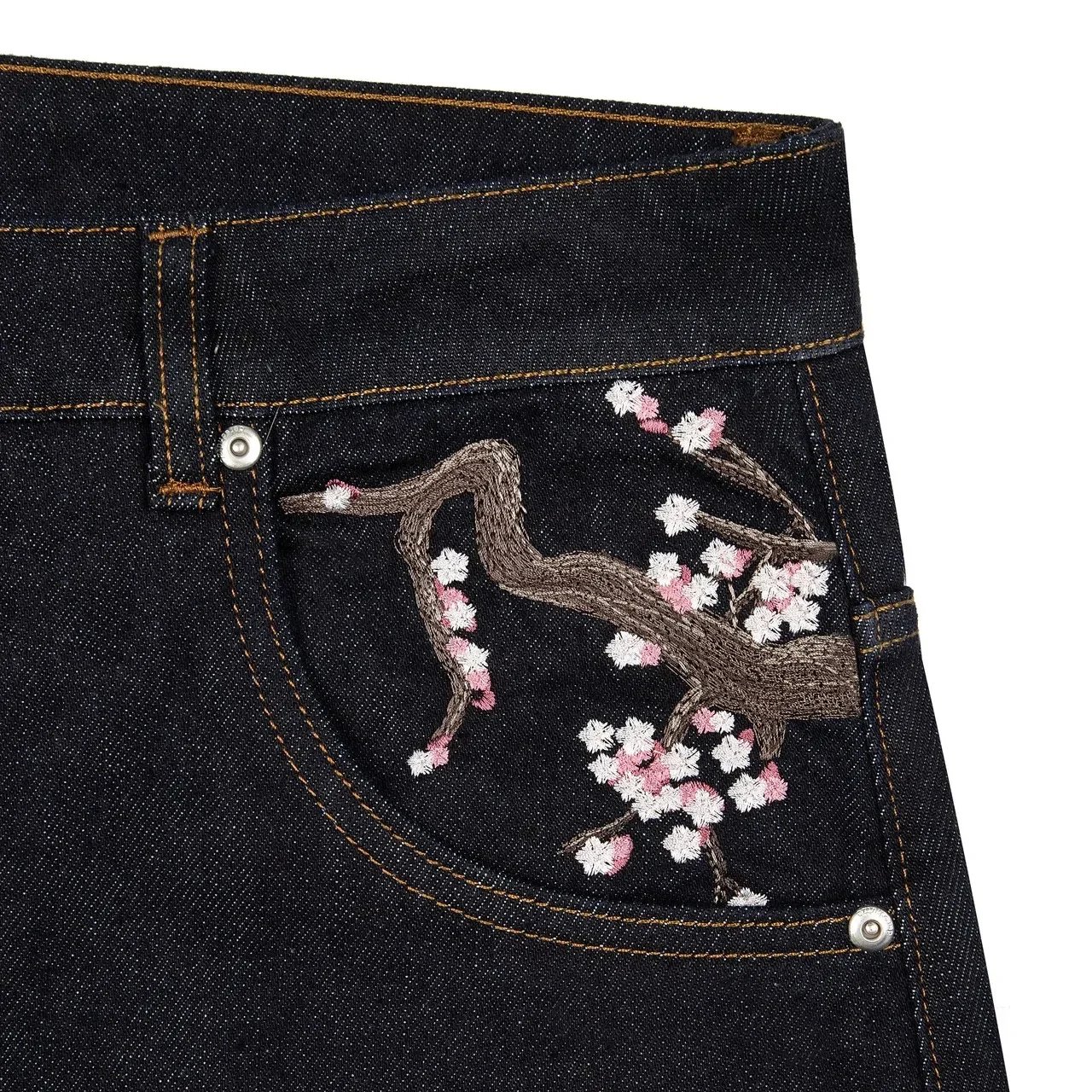 Vintage Cherry Blossom Knight Embroidery jeans Vintage Cherry Blossom Knight Embroidery jeans