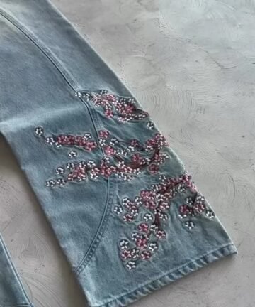 Vintage Cherry Blossom Knight Embroidery jeans 3 79503 ktsjsl