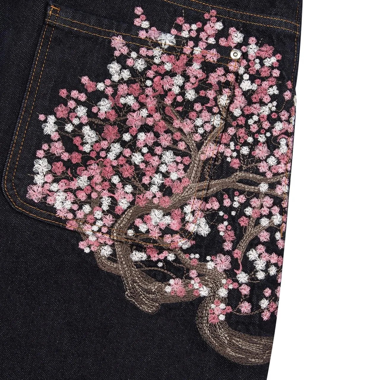 Vintage Cherry Blossom Knight Embroidery jeans Vintage Cherry Blossom Knight Embroidery jeans
