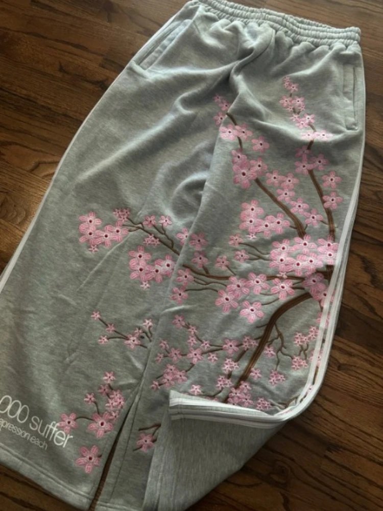 Y2K Cherry Blossom Streetwear Pants Y2K Cherry Blossom Streetwear Pants