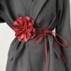 Large Flower Tie Wrap Sash with Bow Belt