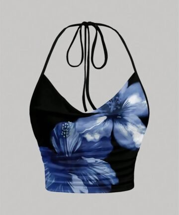 Y2K Tie Dye Halter Crop Top