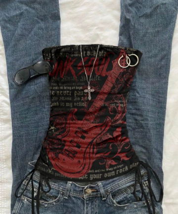 Y2K Drawstring Crop Vest