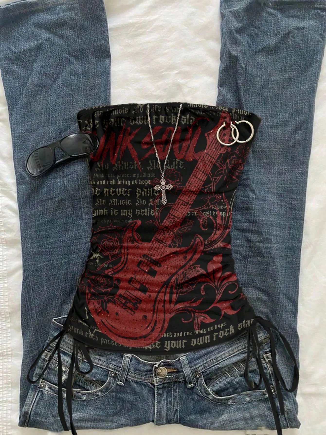 Y2K Drawstring Crop Vest Y2K Drawstring Crop Vest