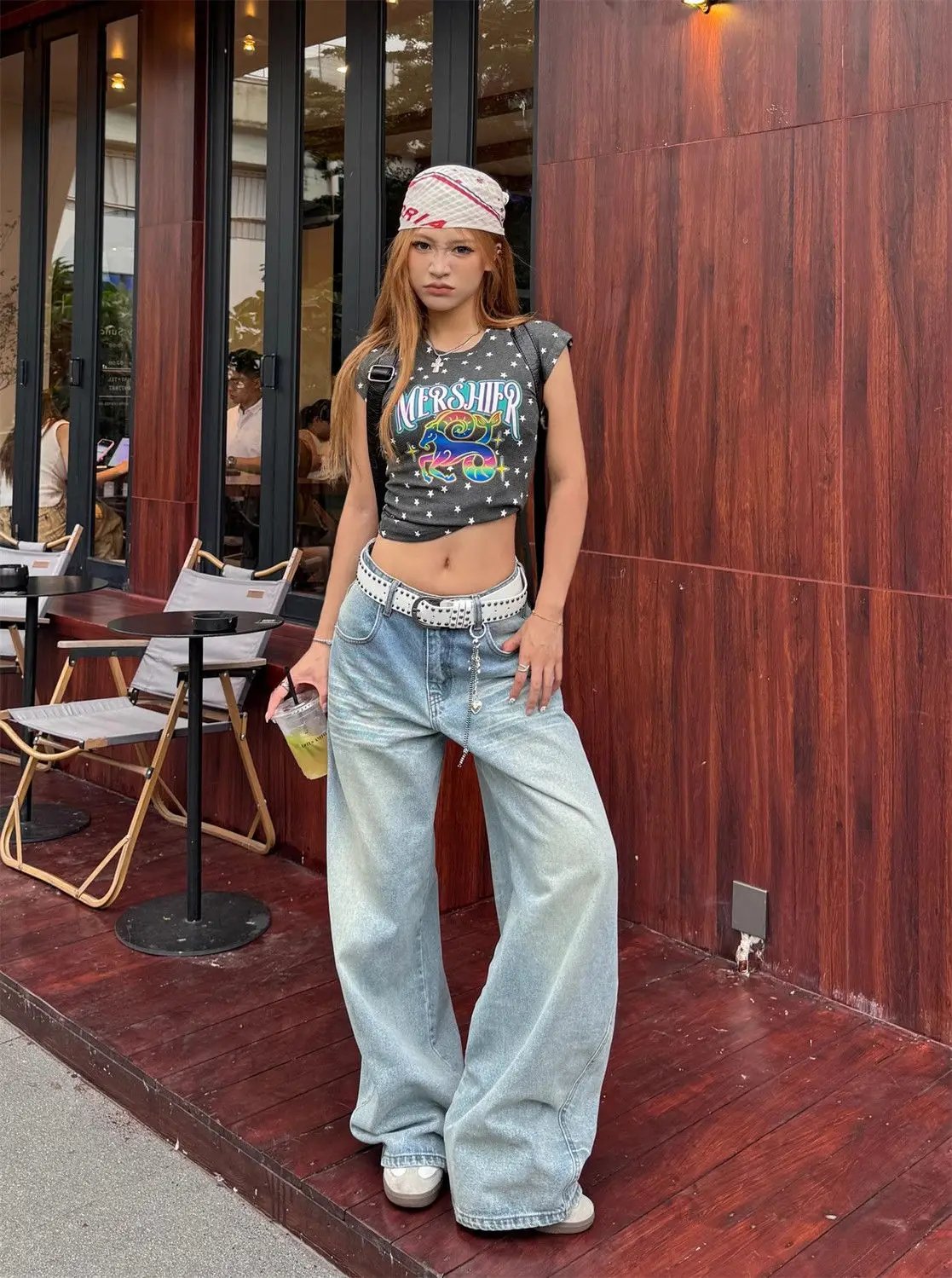 Vintage Y2K Embroidery Jeans Women