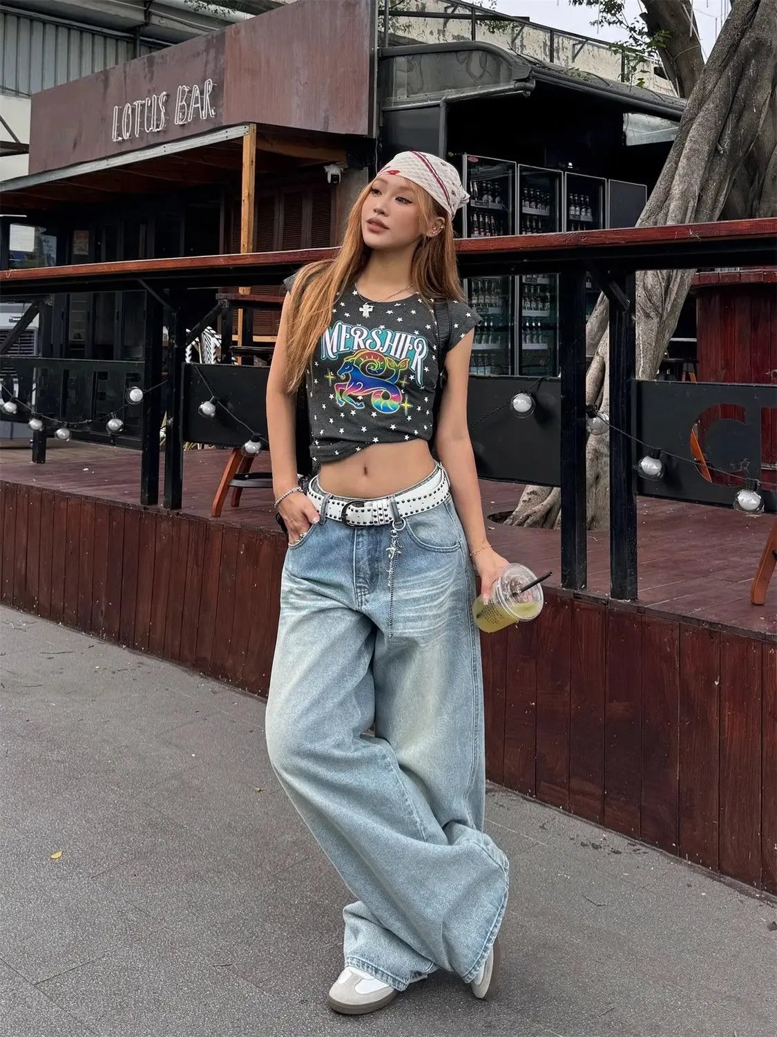 Vintage Y2K Embroidery Jeans Women