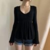 Lace Trim Knit Top