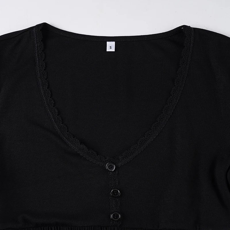Lace Trim Knit Top