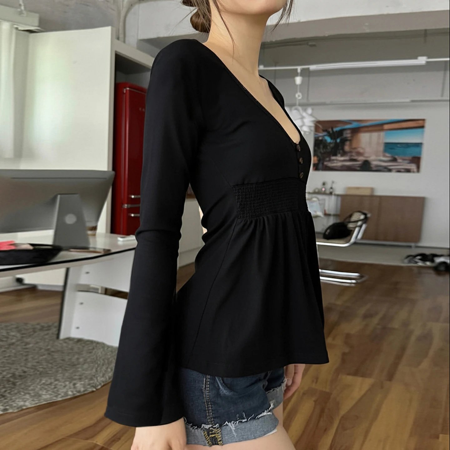 Lace Trim Knit Top