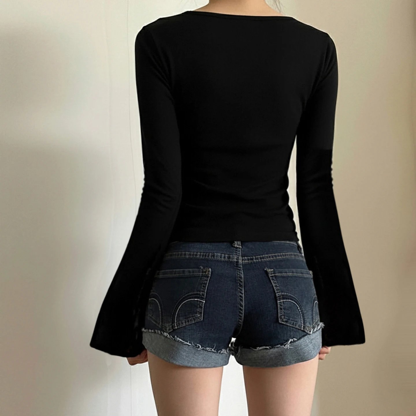 Lace Trim Knit Top