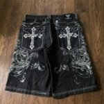 Y2K Embroidered Baggy Denim Shorts